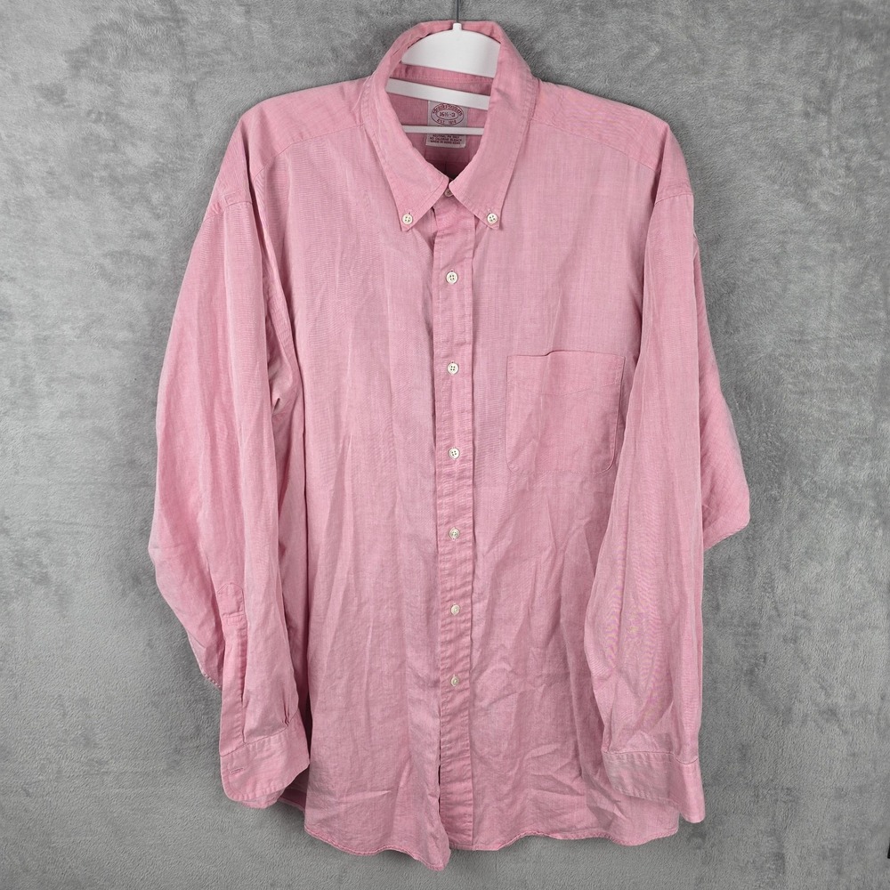 Brooks Brothers Mens Pink Cotton Button Down Shirt Long Sleeve‎ 16.5-3 Large